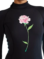 Peony-Print Long-Sleeve Wetsuit