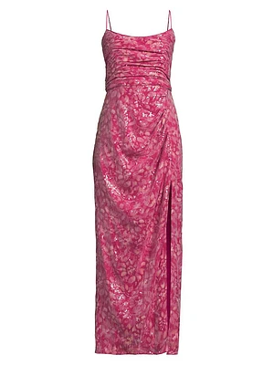 Luxe Floral Sequin Sleeveless Gown