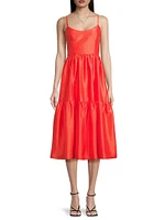 Tommy Taffeta Tiered Midi-Dress