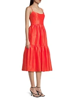 Tommy Taffeta Tiered Midi-Dress