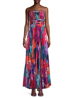 Sabina Strapless Floral Gown