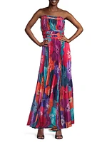 Sabina Strapless Floral Gown