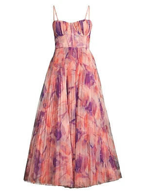 Amara Pleated Printed Dress