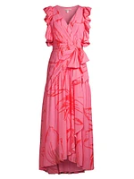 Beck Chiffon Floral Wrap Maxi Dress