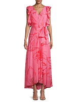 Beck Chiffon Floral Wrap Maxi Dress