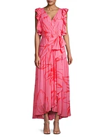 Beck Chiffon Floral Wrap Maxi Dress