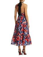 Hayden Poppy Jacquard Midi-Dress