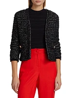 Bouclé Knit Cardigan-Jacket