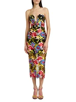 Artem Embroidered Strapless Midi-Dress