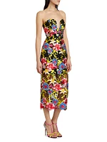 Artem Embroidered Strapless Midi-Dress