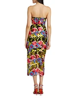 Artem Embroidered Strapless Midi-Dress