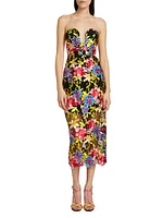 Artem Embroidered Strapless Midi-Dress