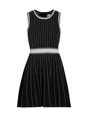 Milly Vertical Texture Jacquard Knit Minidress