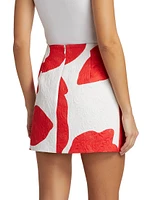 Grand Foliage Jacquard Miniskirt