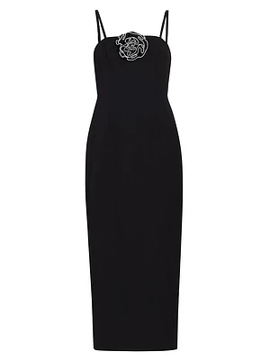 Allison Rosette-Embellished Midi-Dress