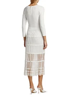 Sheer Rib-Knit Midi-Dress