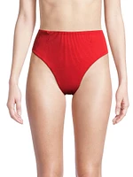 Ribbed High-Rise Bikini Bottom