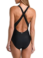 Solids Lisa Plunge One-Piece Swimsuit