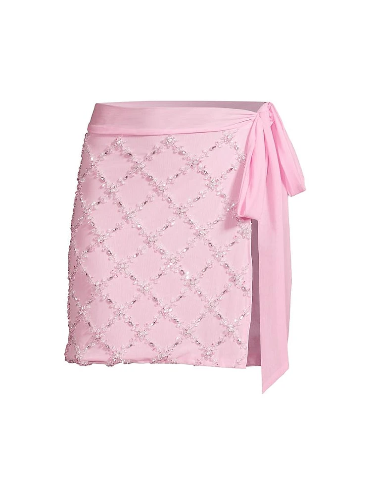 Elani Hand-Embroidered Cover-Up Miniskirt