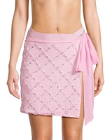 Elani Hand-Embroidered Cover-Up Miniskirt