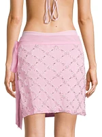 Elani Hand-Embroidered Cover-Up Miniskirt