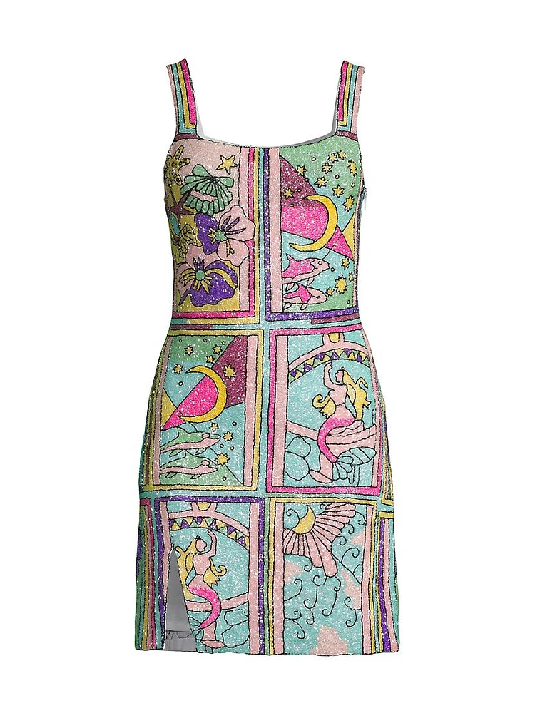 Talia Hand-Embroidered Minidress