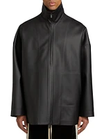 Rubberized High-Neck Zip Jacket