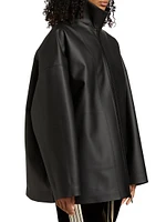 Rubberized High-Neck Zip Jacket