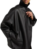 Rubberized High-Neck Zip Jacket