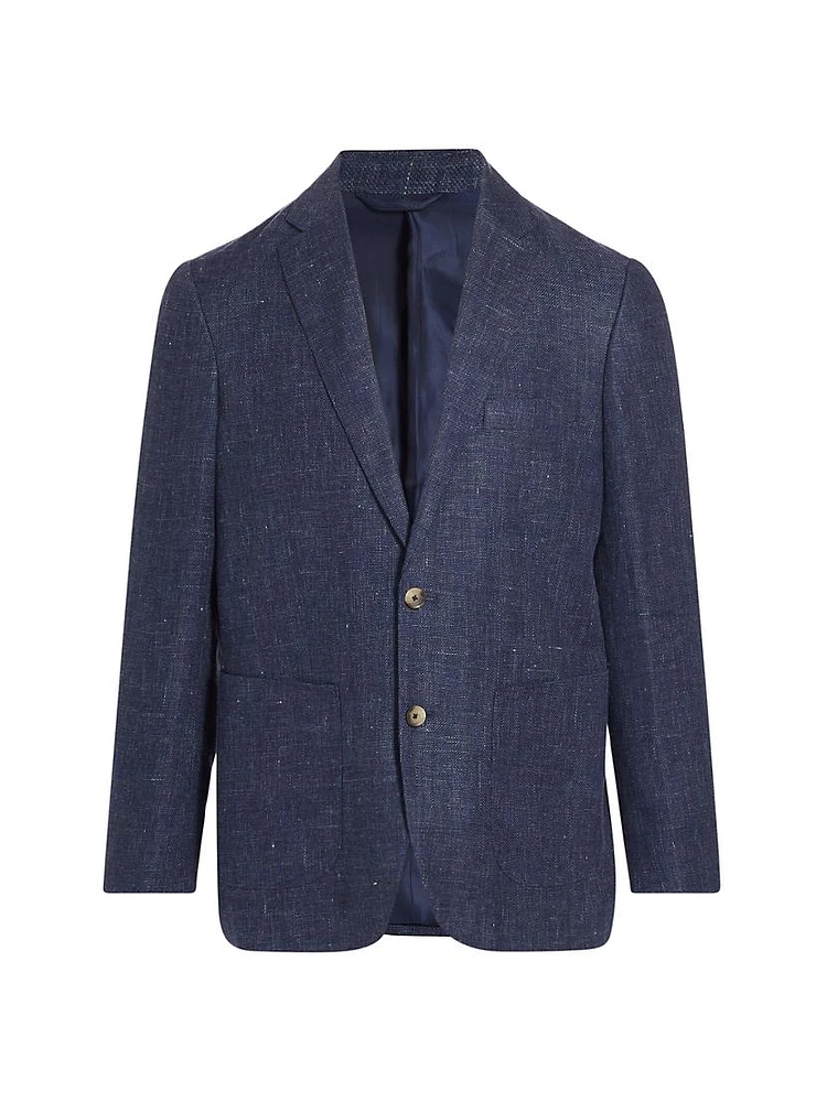 The Cascades Wool & Linen-Blend Slim-Fit Two-Button Blazer