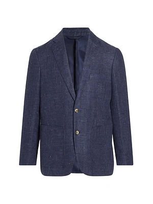 The Cascades Wool & Linen-Blend Slim-Fit Two-Button Blazer