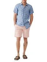 Carleton Floral-Embroidered Linen Shirt