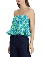 Kersten Floral Pleated Tank Top