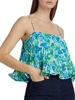 Kersten Floral Pleated Tank Top