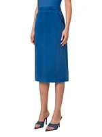 Washed Stretch Corduroy Knee-Length Skirt