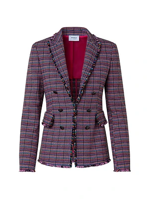 Checkered Double-Breasted Blazer