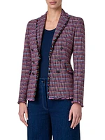 Checkered Double-Breasted Blazer