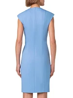 Cap-Sleeve Jersey Sheath Dress