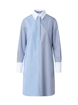 Micro-Striped Cotton Poplin Shirtdress