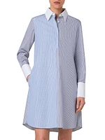 Micro-Striped Cotton Poplin Shirtdress