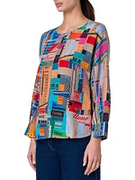 Silk NYC Collage Blouse