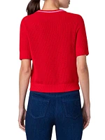 Short-Sleeve Wool Knit Sweater