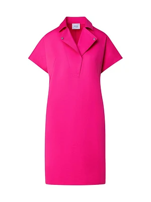 Stretch Cotton Gabardine Knee-Length Dress