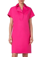 Stretch Cotton Gabardine Knee-Length Dress