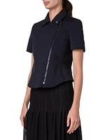 Neoprene Short-Sleeve Biker Jacket