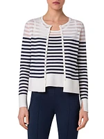 Striped Wool-Blend Cardigan