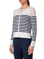 Striped Wool-Blend Cardigan