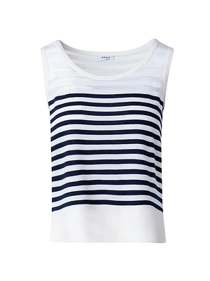 Striped Wool-Blend Knit Tank