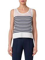 Striped Wool-Blend Knit Tank