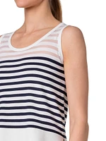 Striped Wool-Blend Knit Tank